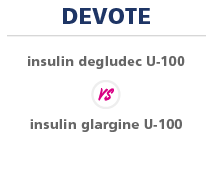 DEVOTE insulin degludec U-100 vs insulin glargine U-100