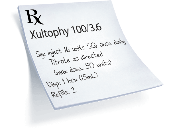 Rx pad with Xultophy® 100/3.6 prescribing information